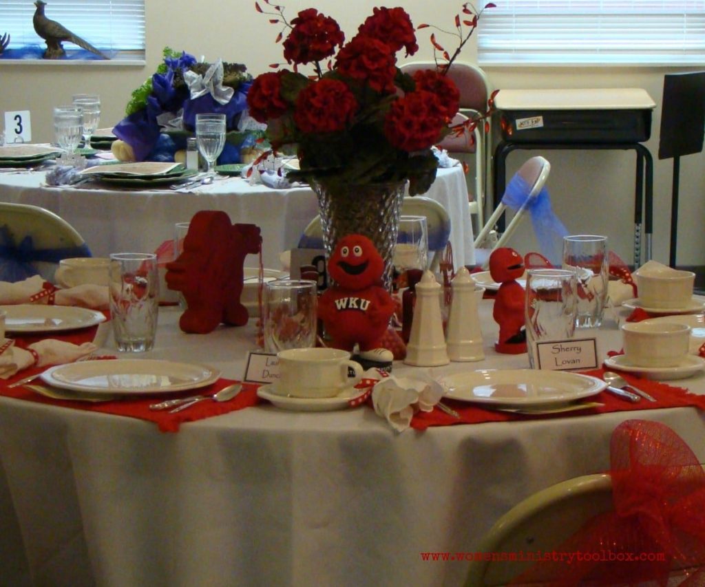 mascot themed table