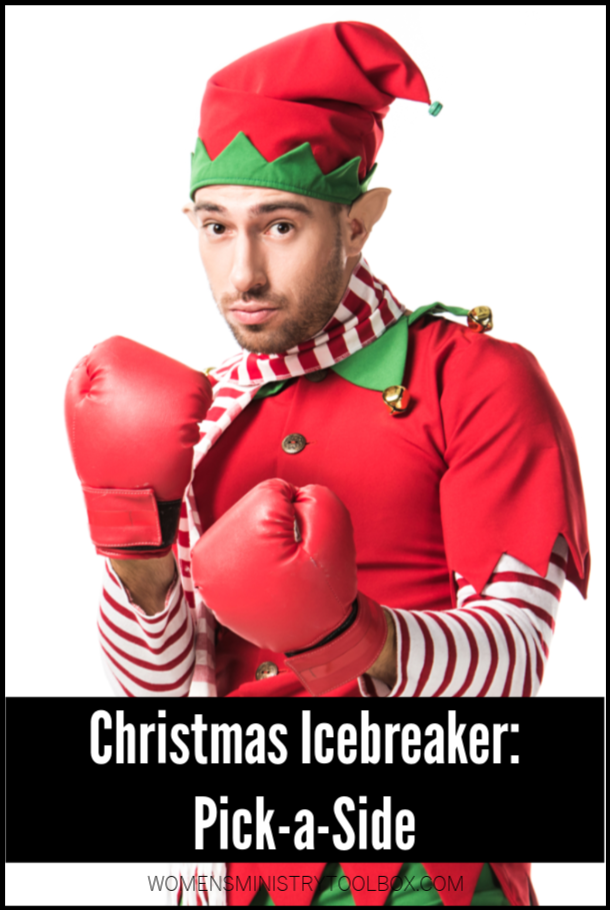 Quick and easy, the Christmas icebreaker game Pick-a-Side is the perfect pick for your Christmas party.