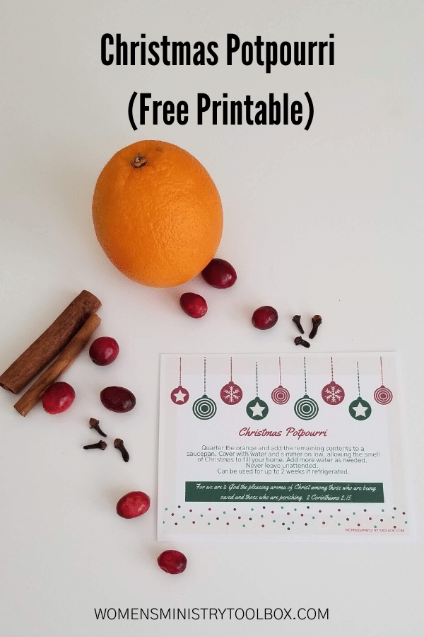 The perfect Christmas favor. It's diet and budget-friendly. Check out this Christmas Potpourri with free printable.