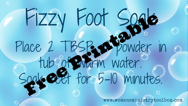 Fizzy Foot Soak Free Printable Tag