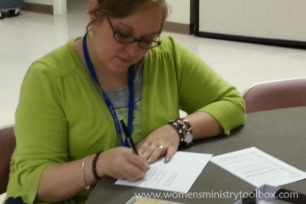 Writing cards for blessing bags